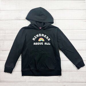 Cat & Jack Girls Hoodie Black Kindness Above All Rainbow Pullover 14-16 XL